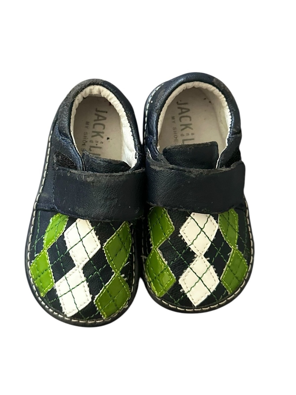 Jack & Lily Baby Moccasin Shoes Argyle Size 12-18 Months